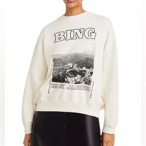 Anine Bing Jaci Rio de Janeiro Graphic Sweatshirt in White